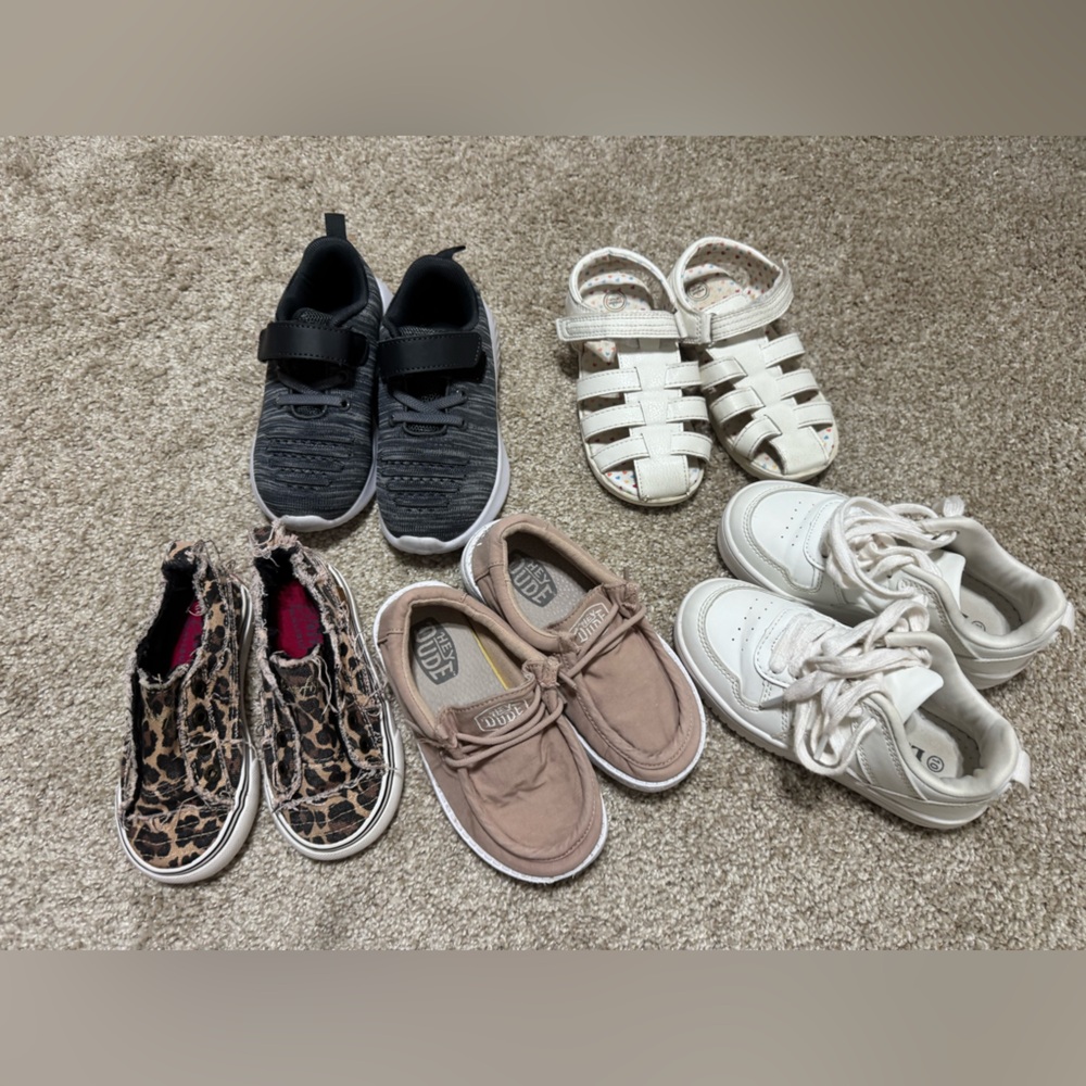 Hey Dude Kids' Beige and Leopard Print Sneakers